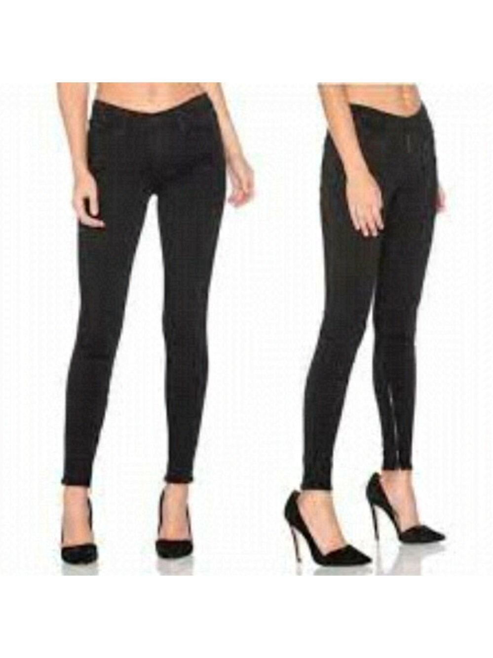 Frame Le Skinny De Jeanne Black Denim Factory Distressed Jeans Size 25